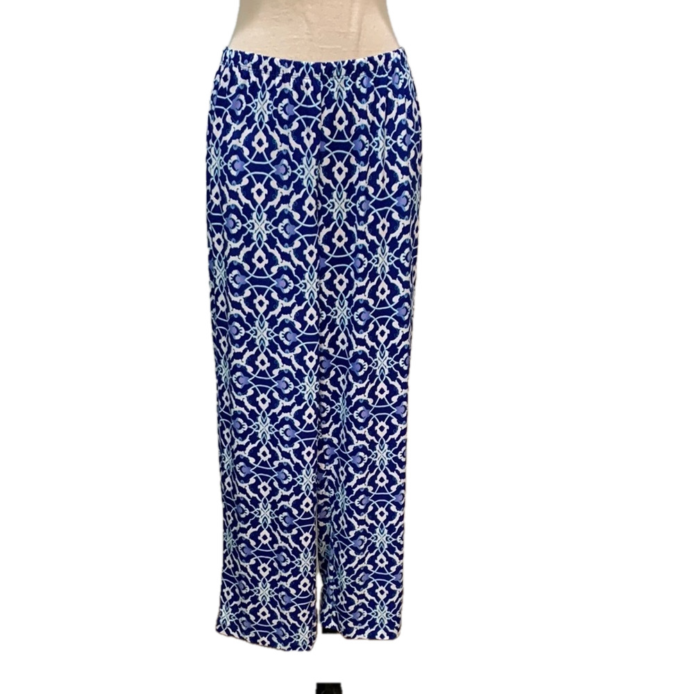 Chico’s Easywear sz L Artisan Portofino Vanessa slim pant in mysterious blue NWT